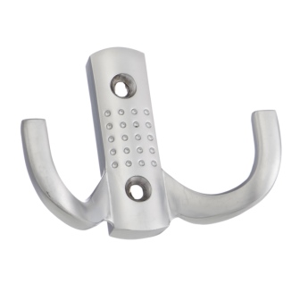 Крючок 2-х рожковый с перфорацией матовый хром  (002-000078)